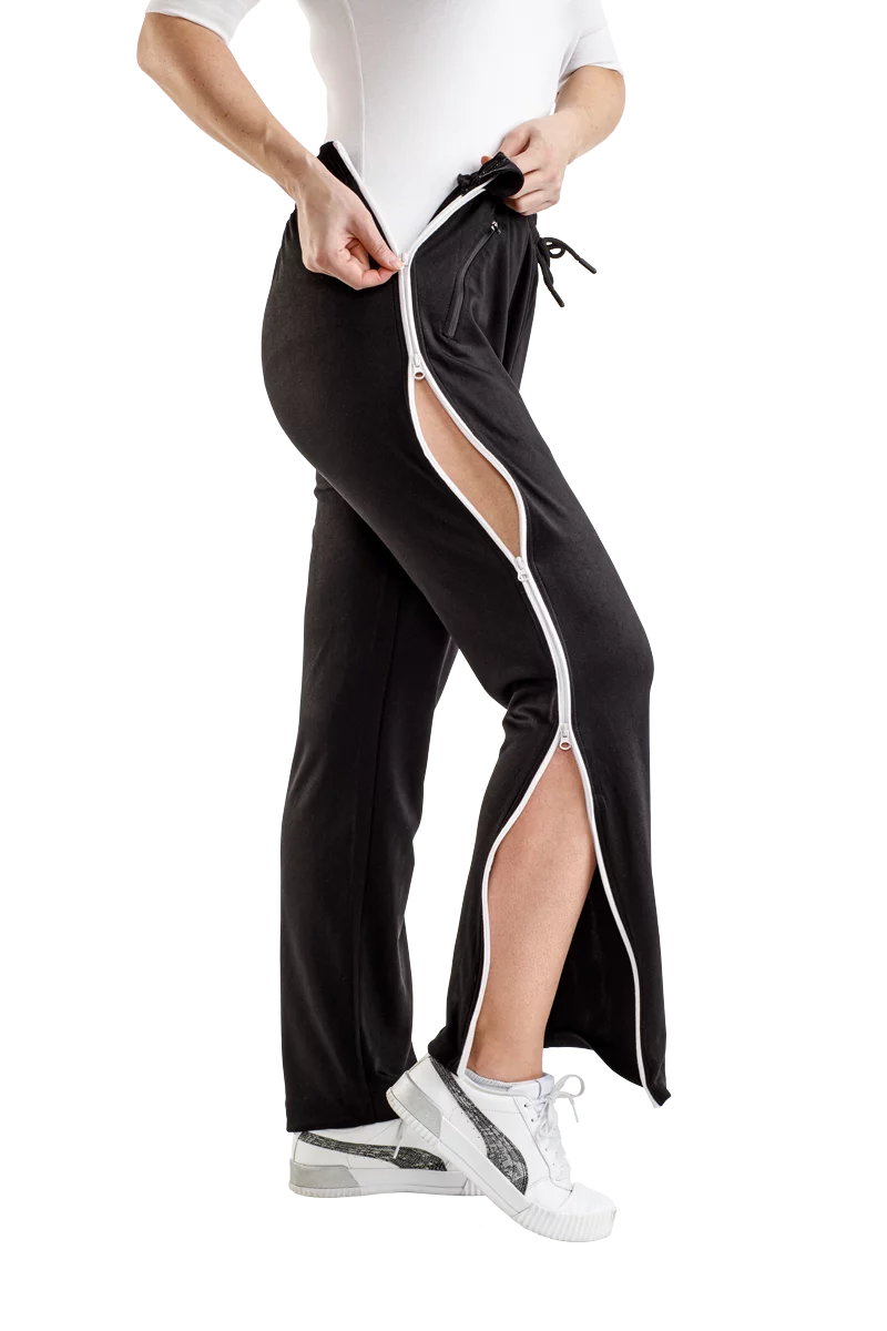 RehaFlex Therapiehose Schwarz - schräge Ansicht