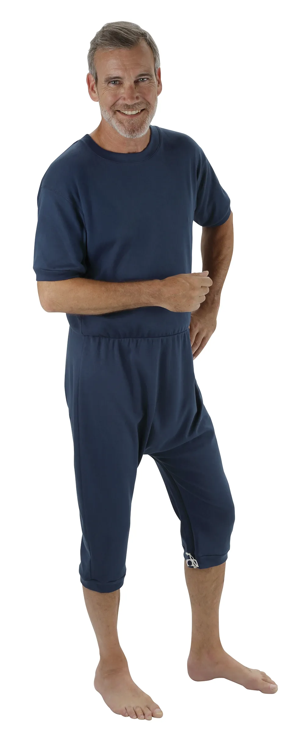 Suprima kurzer Pflegeoverall in der Farbe marine Zwei Reißverschlüsse