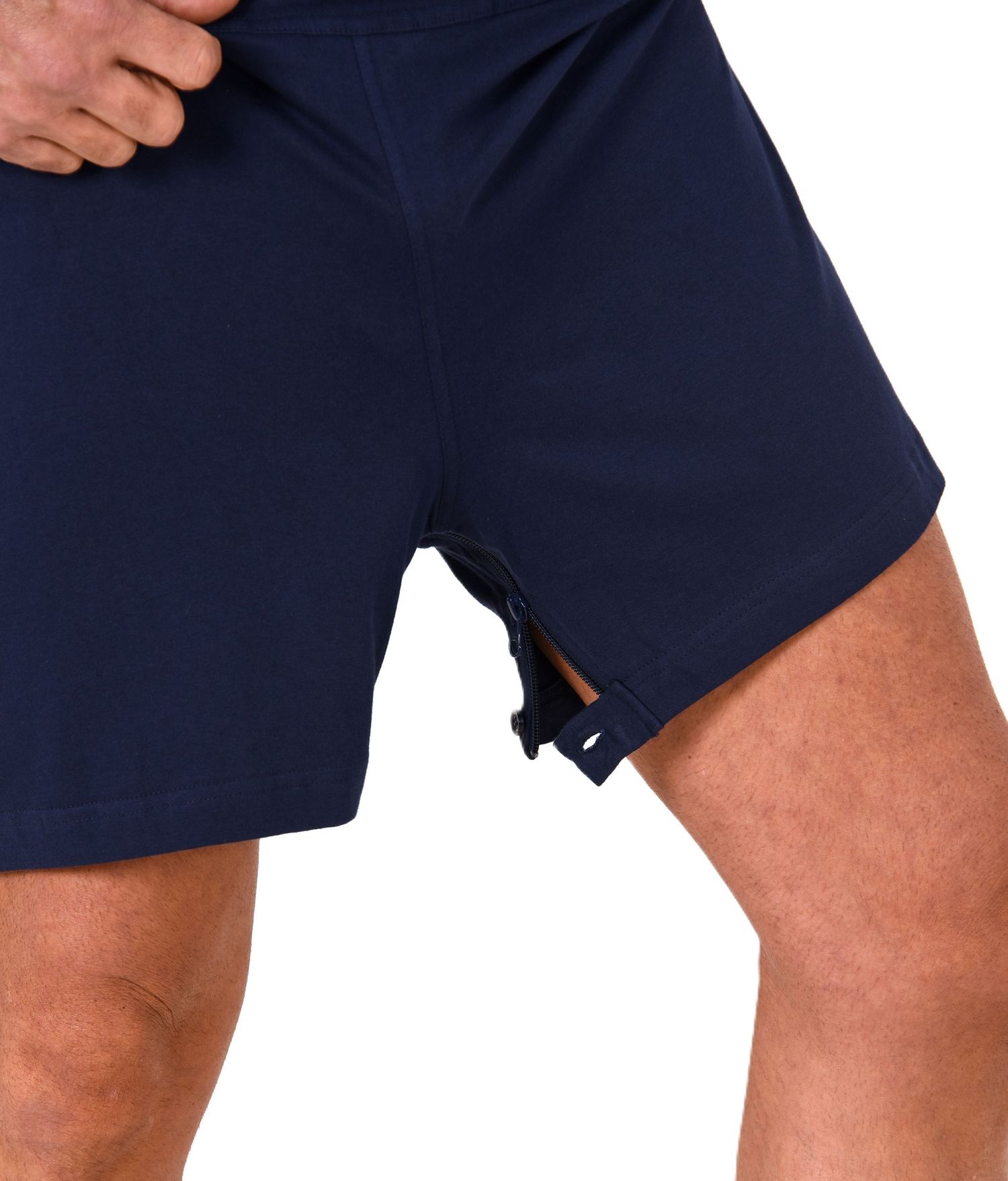 Pflegeoverall kurzarm Marine Detailansicht NormannCare