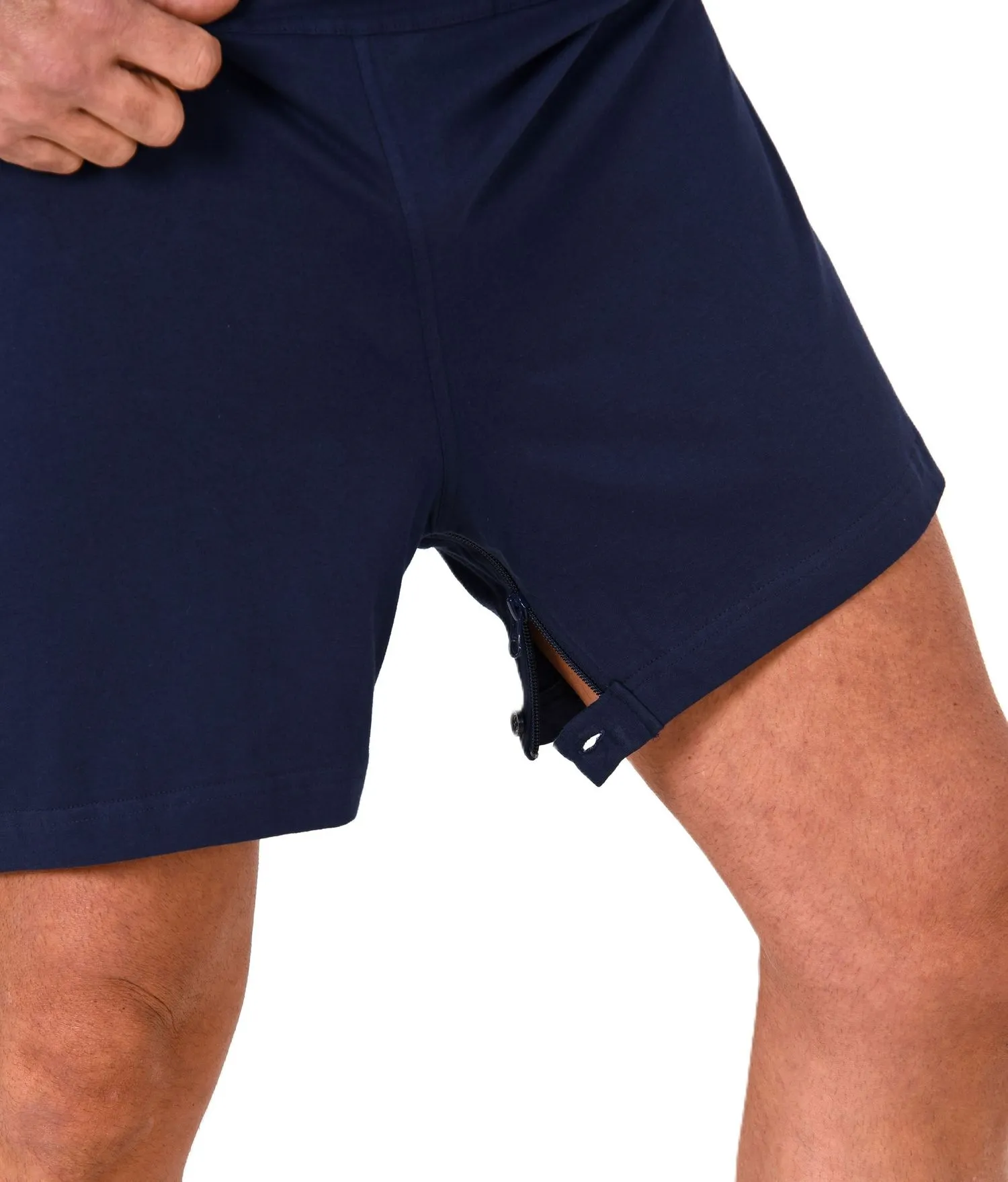 Pflegeoverall kurzarm Marine Detailansicht NormannCare