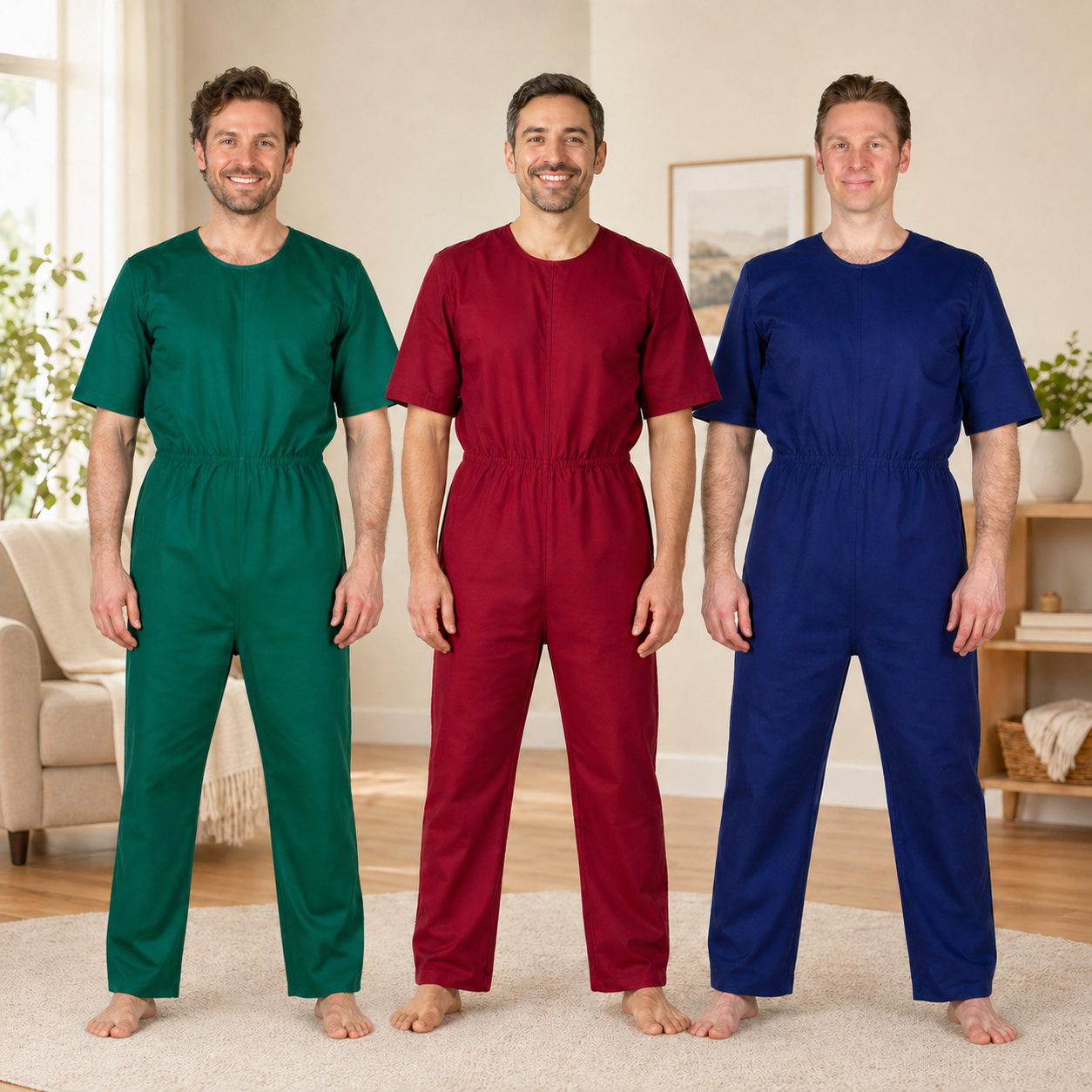 Sicherheitsoverall 2501 4Care Rückenreißverschluss in Rot - Vorderansicht