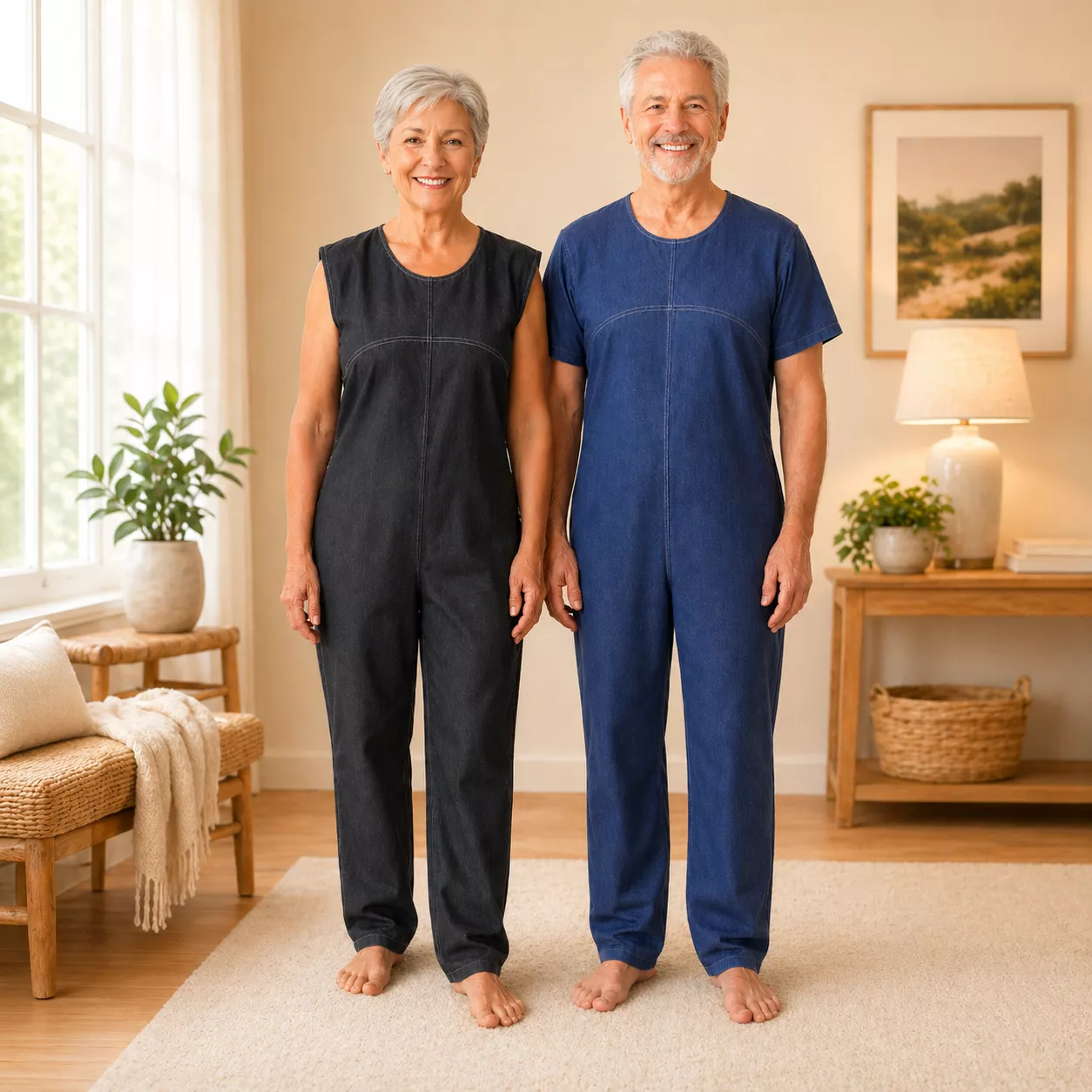 Jeansoverall mit Rückenreißverschluss Cilly in Classicblue - Frontansicht