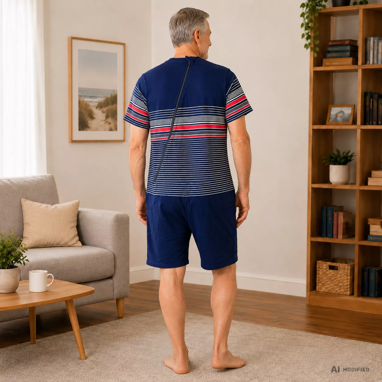 NormannCare Herren Pflegeoverall Einteiler Marine Rückansicht Artikelnummer 12417190970