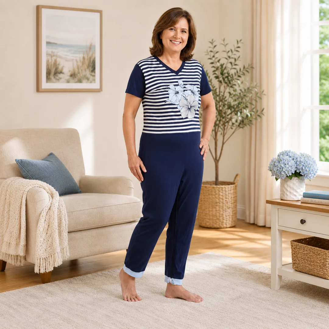 Suprima Pflegeoverall CareNight in Marine - Frontansicht