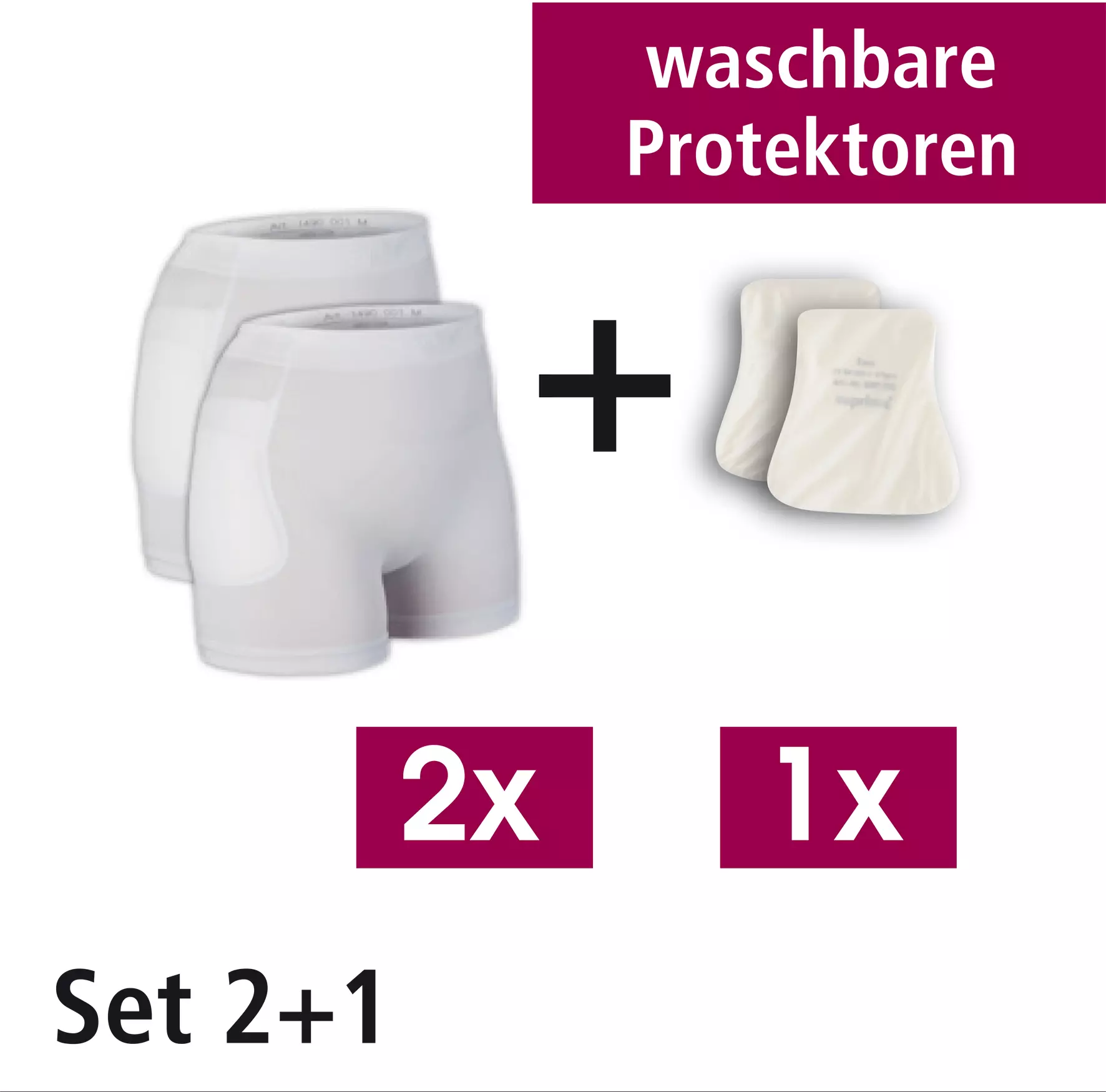 Hüftschutzhosen 2er Set mit waschbaren Protektoren