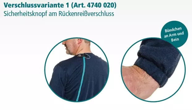 Sicherheitsoverall Suprima 4740 Druckknopf in Marine - Rückansicht