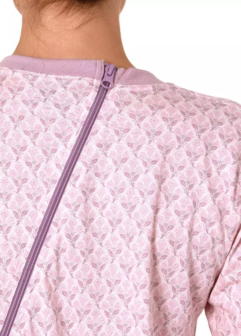 Pflegeoverall Damen NormannCare Doppel-RV in Rose - Rückenansicht