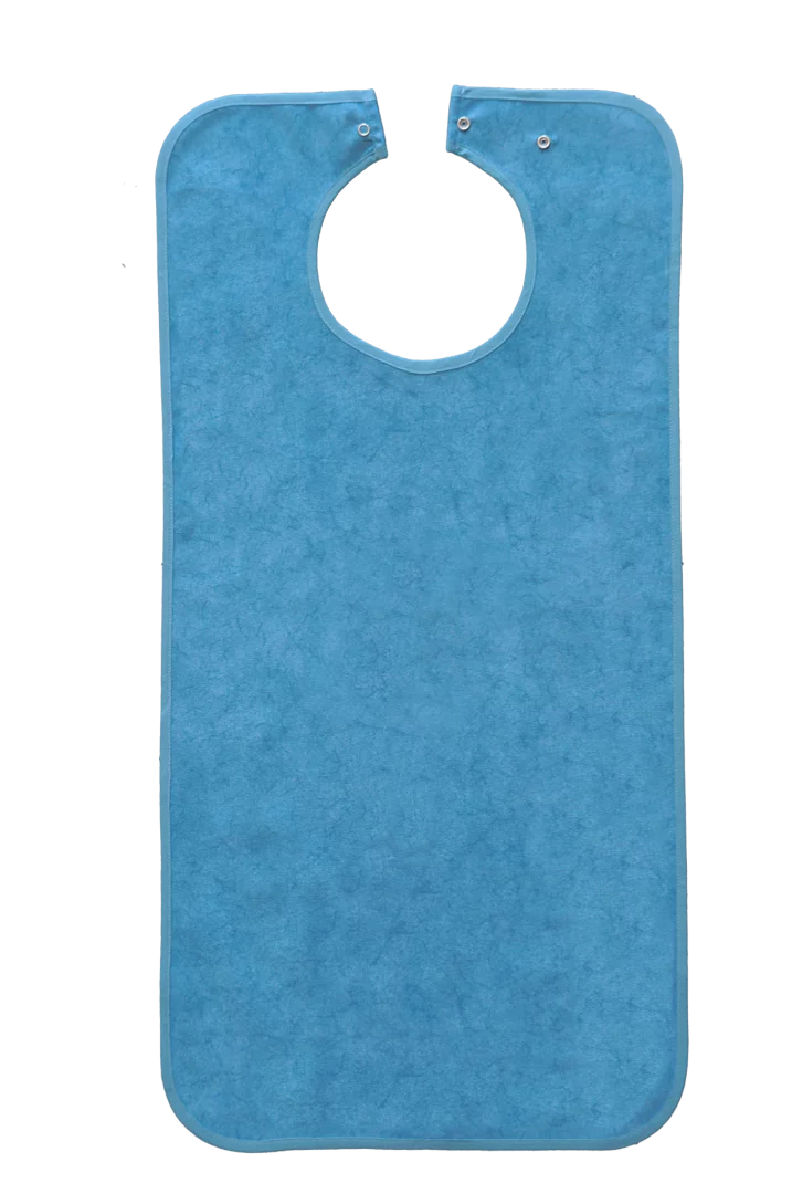 Ess-Schürze Polyester mit Druckknopfverschluss, batikblau - Vorderansicht