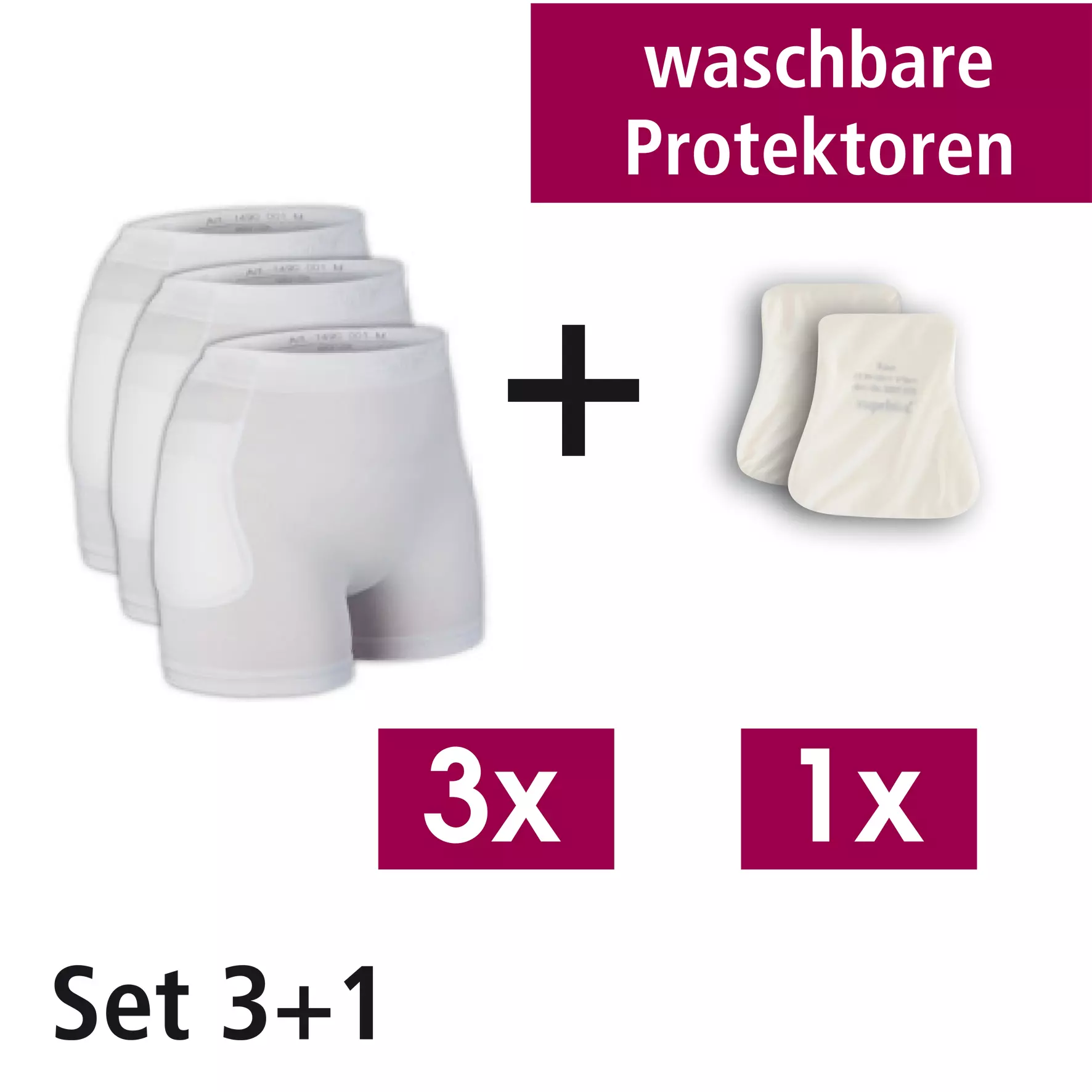Hüftschutzhosen 3er Set mit Protektoren