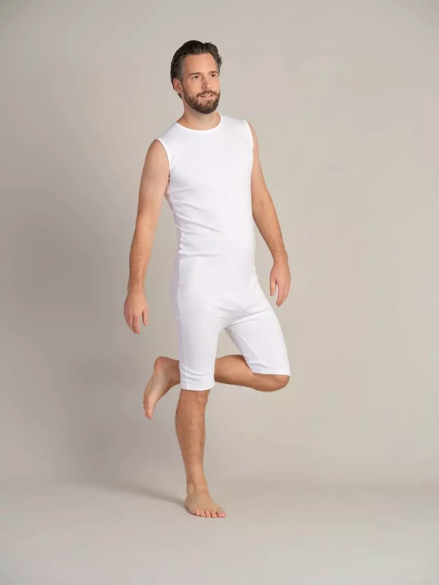 Unisex 4care Pflegebody 2030 in Weiß, Größen S bis XXL, mit Rückenreißverschluss, erleichtert die Pflege, verhindert selbstständiges Entfernen von Inkontinenzhilfen, aus 100 % Baumwolle. Artikelnummer: 2030.