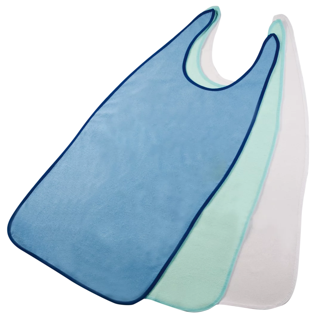 3er-Set Suprima Ess-Schürzen aus Frottee mit Schlaufenverschluss, schützt Kleidung vor Verschmutzung, leicht saugend, kochfest bis 95 °C, trocknergeeignet. Material: 100 % Baumwolle. Maße: 100 × 50 cm. (5005)