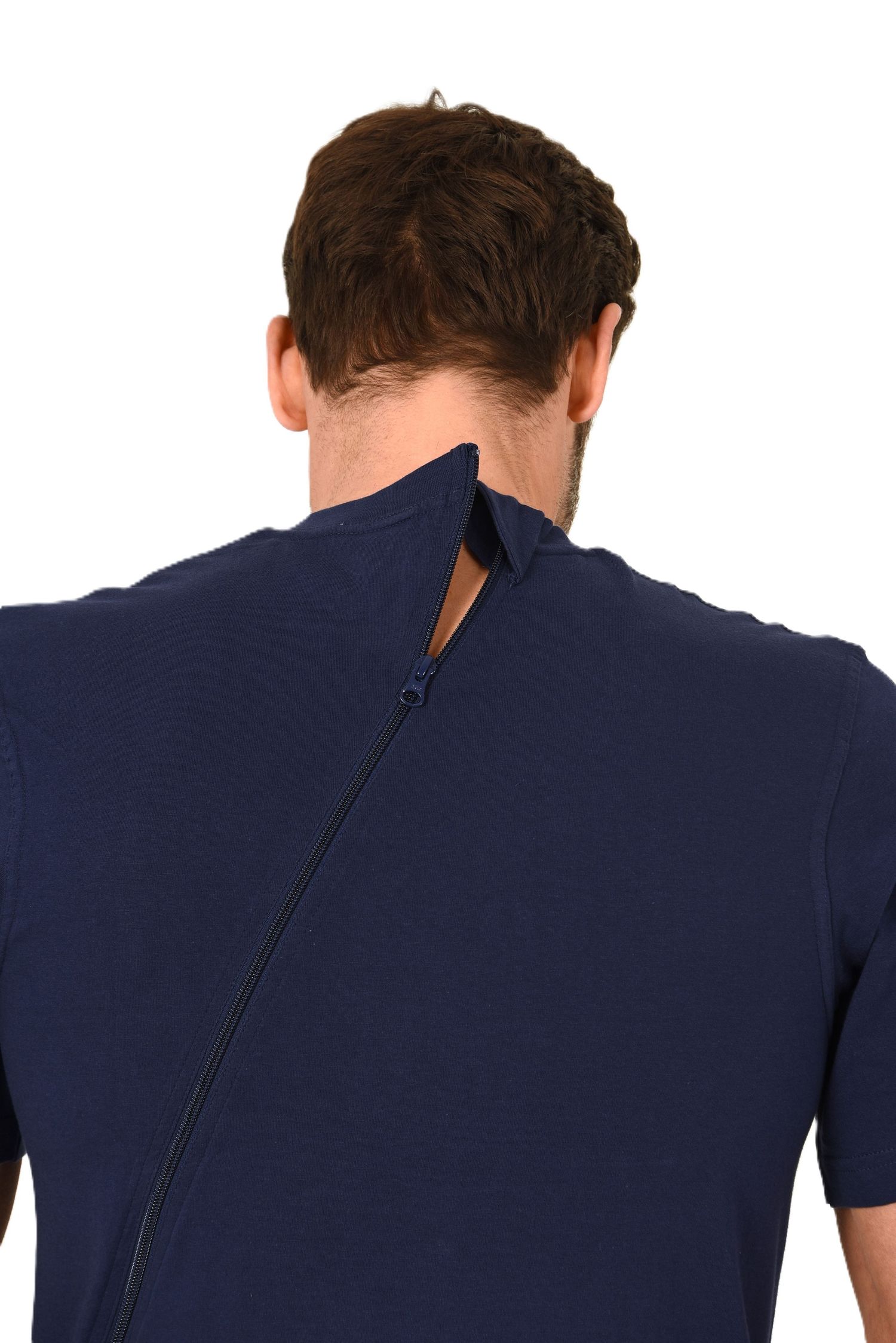 Pflegeoverall kurzarm NormannCare in Marine - Rückansicht