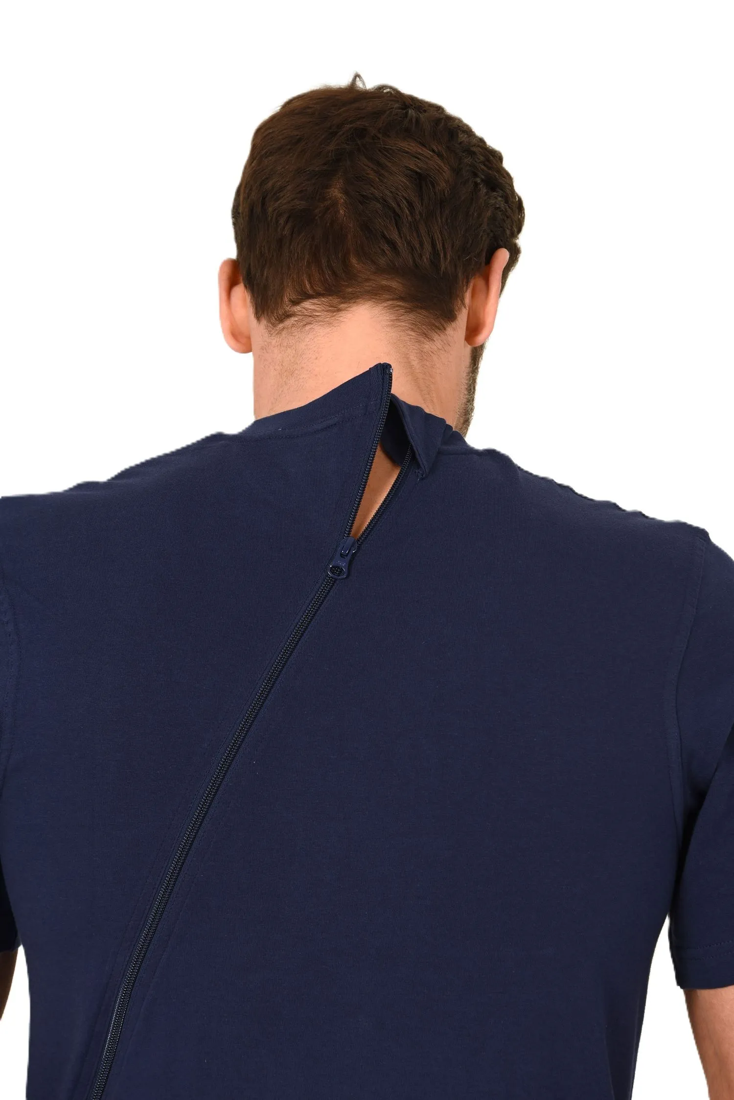 Pflegeoverall kurzarm NormannCare in Marine - Rückansicht