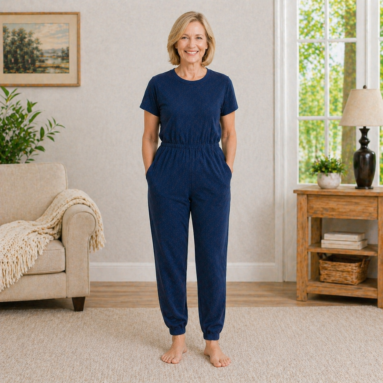 Sicherheitsoverall Suprima 4740 Druckknopf in Marine - Vorderansicht