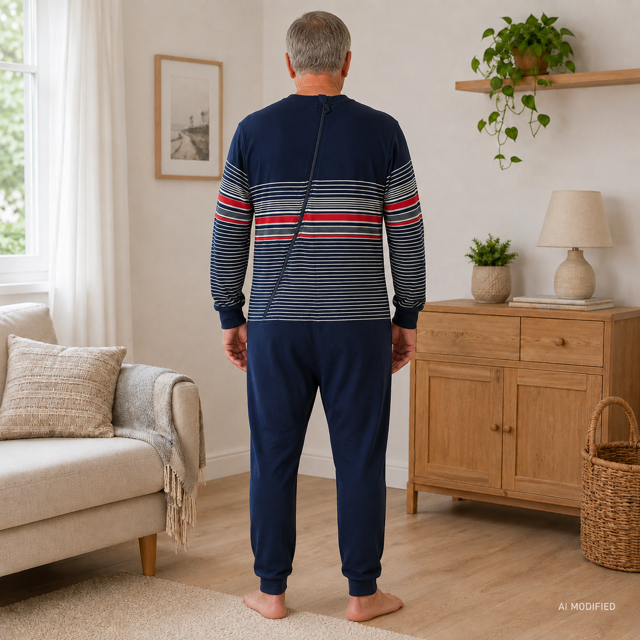 Pflegeoverall NormannCare Marine Rückenansicht Artikelnummer 12417090970