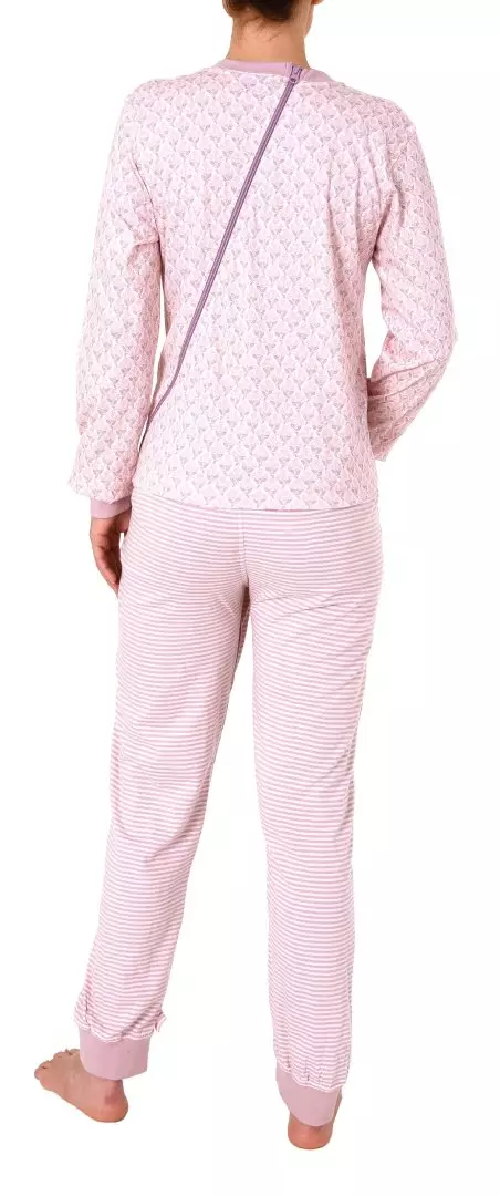 Pflegeoverall Damen NormannCare Doppel-RV in Rose - Rückansicht